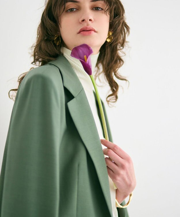 BEIGE， 【Oggi 6月号掲載】OREGANO / サマーウールテーラードジャケット Olive