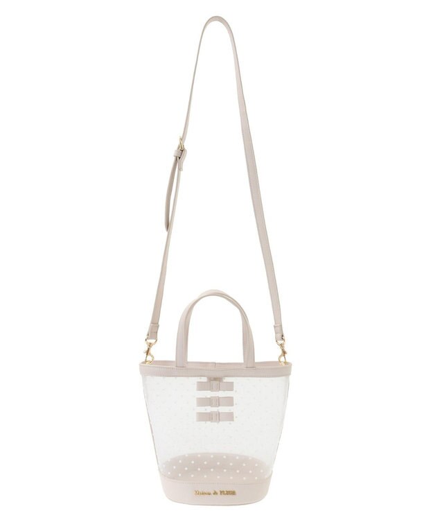 Maison de FLEUR メッシュチュールバッグ Pink Beige