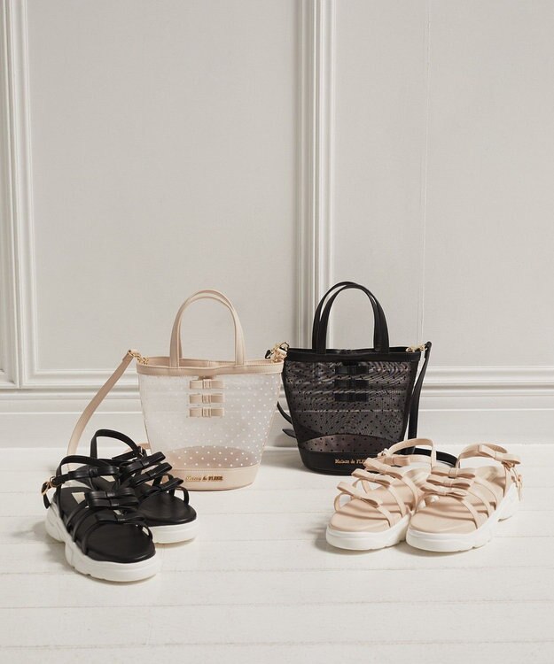 Maison de FLEUR メッシュチュールバッグ Black