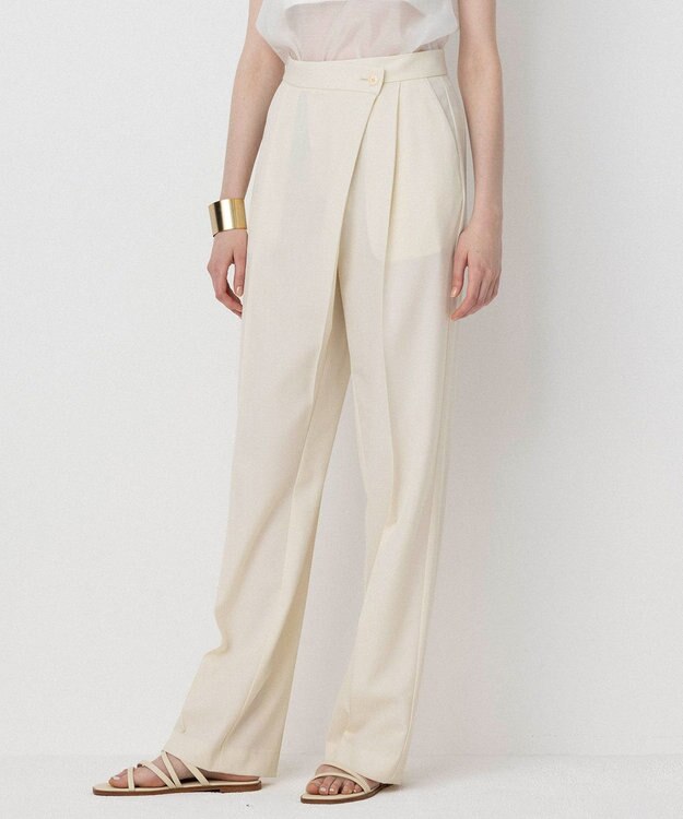 NAVE 【Nave・セットアップ可】ウールポリエステルツイルパンツ アイボリー系