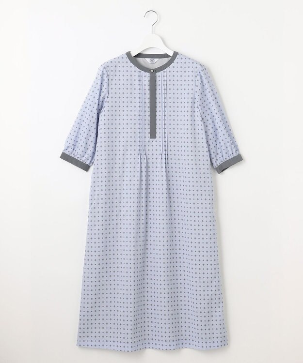 J.PRESS LADIES S 【洗える】ジオメトリックプリント ワンピース サックス系