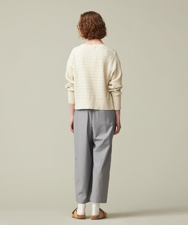J.PRESS YORK STREET 【WOMEN】コットンケーブル カーディガン アイボリー系