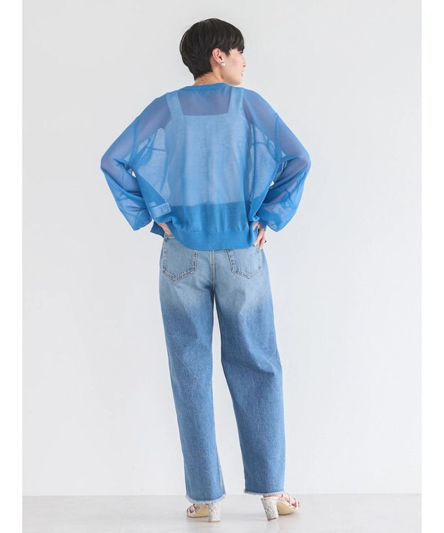 AMERICAN HOLIC 接触冷感２ＷＡＹシアーニットカーディガン Blue