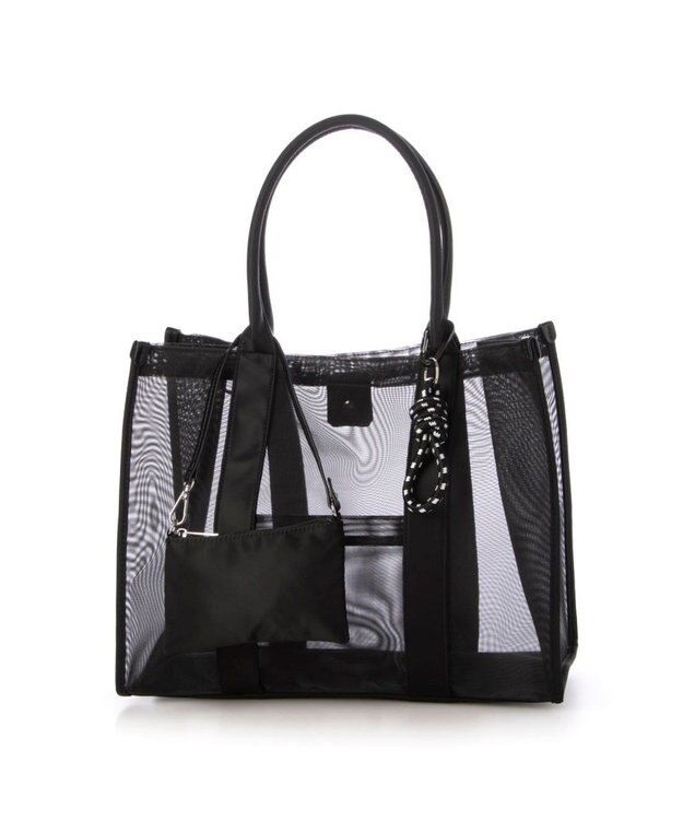 UNBILLION カシュカシュ cachecache / チュールメッシュスクエアビッグトート ブラック