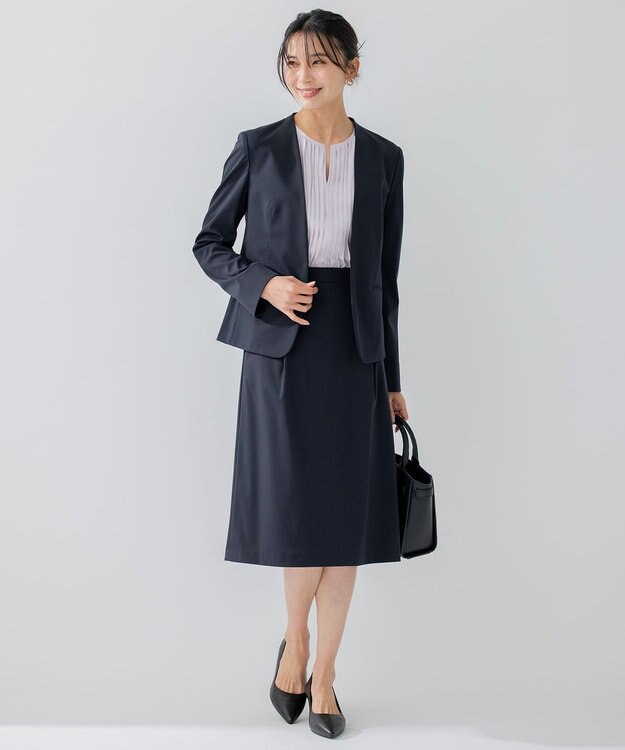 23区 S 【洗える】 バックサテンアムンゼン キーネック ブラウス ライラック系