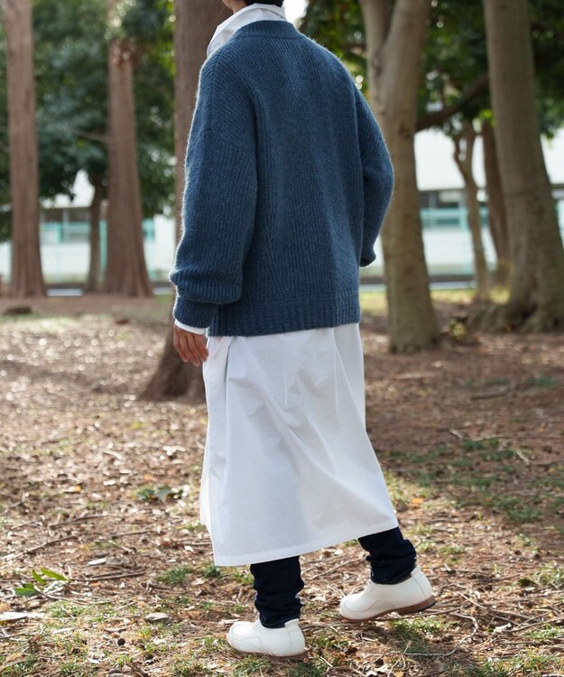 muuc 〈天然素材の上質なモヘヤ〉アルパカモヘヤ畦編みプルオーバー〈日本製〉 ブルーグレー