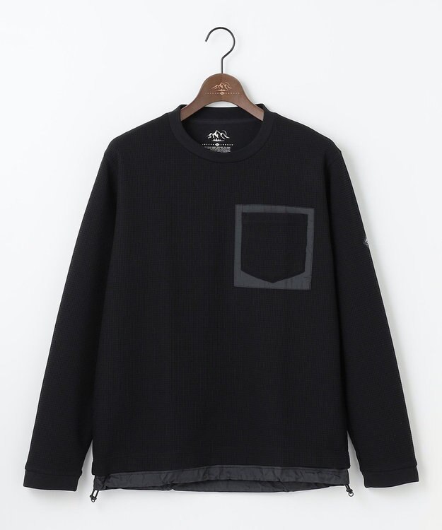 JOSEPH ABBOUD MOUNTAIN 【吸水速乾/通気性】ハイゲージワッフル Ｔシャツ ブラック系