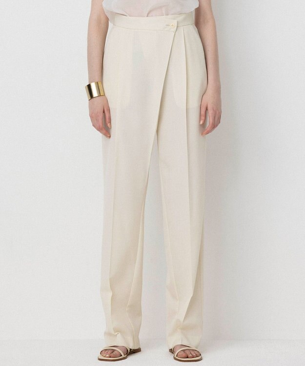 NAVE 【Nave・セットアップ可】ウールポリエステルツイルパンツ アイボリー系