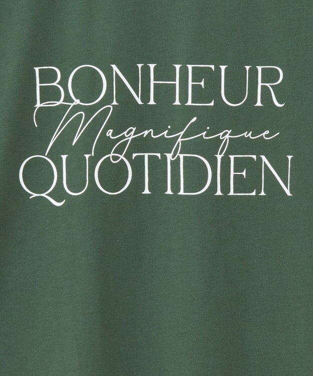 Green Parks フレンチスリーブ筆記体ロゴチュニック Green