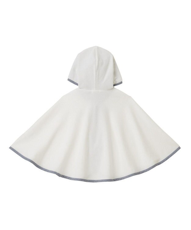 MIKI HOUSE HOT BISCUITS 【70-90cm】 パイル素材おでかけポンチョ 白×紺