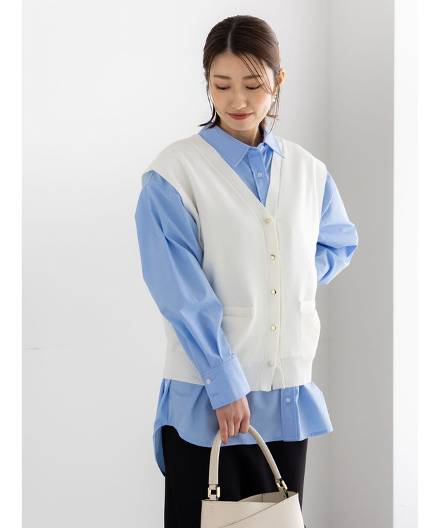 Te chichi 総針ポケット付きVネックベスト《2026 spring catalog item》 オフホワイト