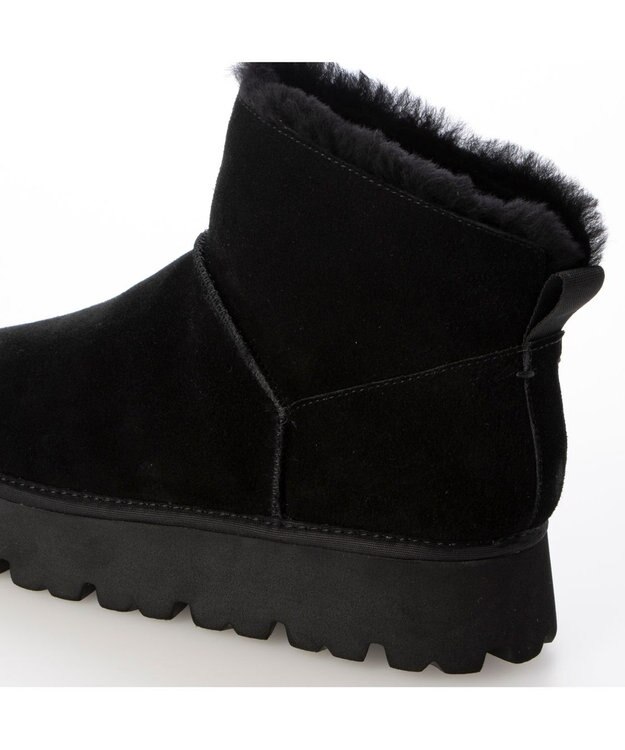 MODE ET JACOMO <carino>本革ムートンショートブーツ ブラック