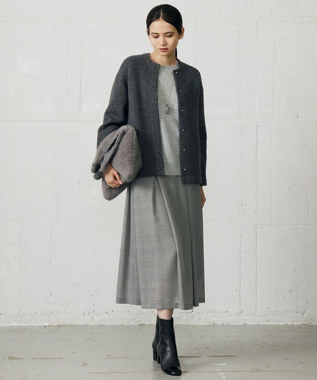 自由区 S 【カタログ掲載】ウールカシミヤブレンドスパンコールラグランスリーブ ニット グレー