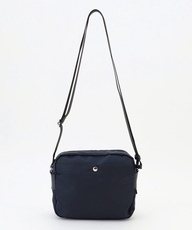 Y'SACCS ナイロン×牛革コンビシリーズ　横型ショルダーバッグ　SSサイズ ネイビー