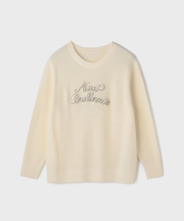 GRACE CONTINENTAL ビジューロゴニットトップ キナリ