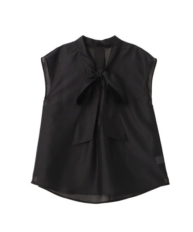 YECCA VECCA シアーボウタイブラウス Black