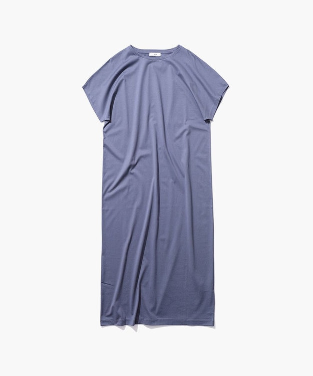 ATON SUVIN 60/2 | キャップスリーブワンピース BLUE GRAY