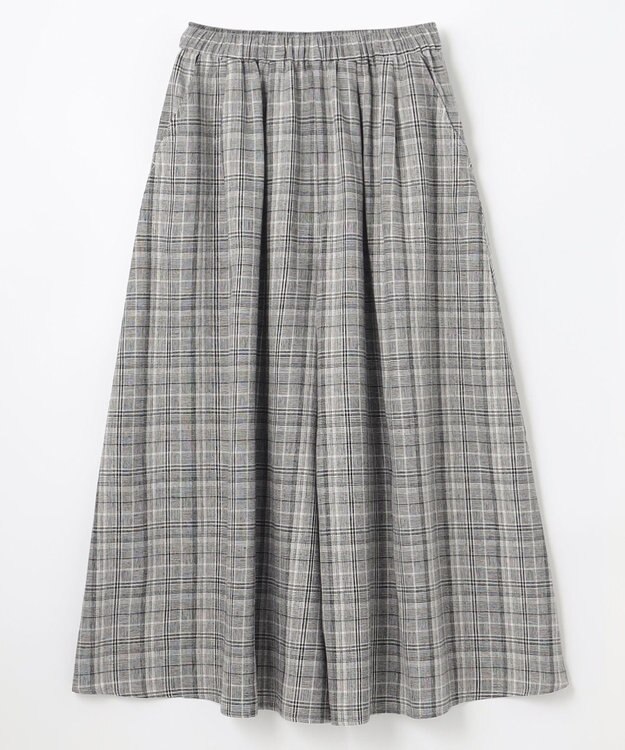 ANY 【ウエストゴム/接触冷感/UVケア】清涼リネンスカーチョ グレンチェック