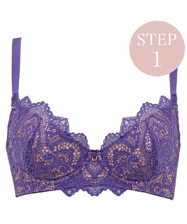 BRADELIS New York 【BRADELIS New York / 育乳補整ブラ・STEP1 集める】ウェンディバックスムーズステップ1ブラ23A2 脇高設計で背中スッキリ ヴァイオレット