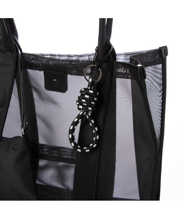 UNBILLION カシュカシュ cachecache / チュールメッシュスクエアビッグトート ブラック