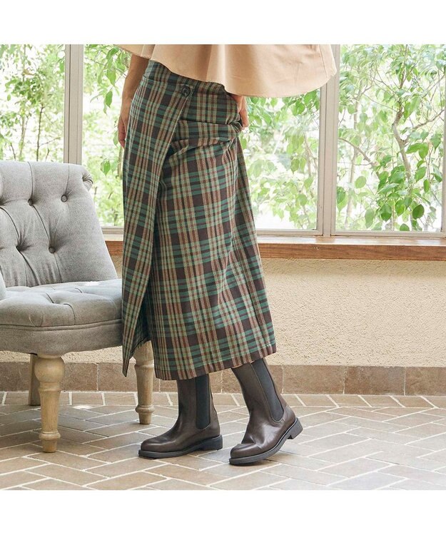 MODE ET JACOMO <carino>【レイン対応】サイドゴアショートブーツ ダークブラウン