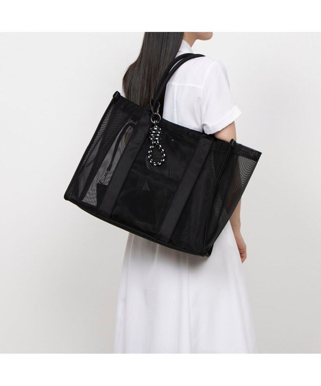 UNBILLION カシュカシュ cachecache / チュールメッシュスクエアビッグトート ブラック
