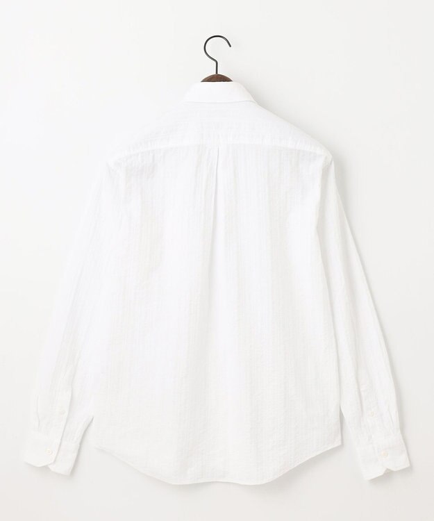 JOSEPH ABBOUD 【キングサイズ・オーガニックコットン使用】オーガニックコードストライプ ホワイトシャツ ホワイト系