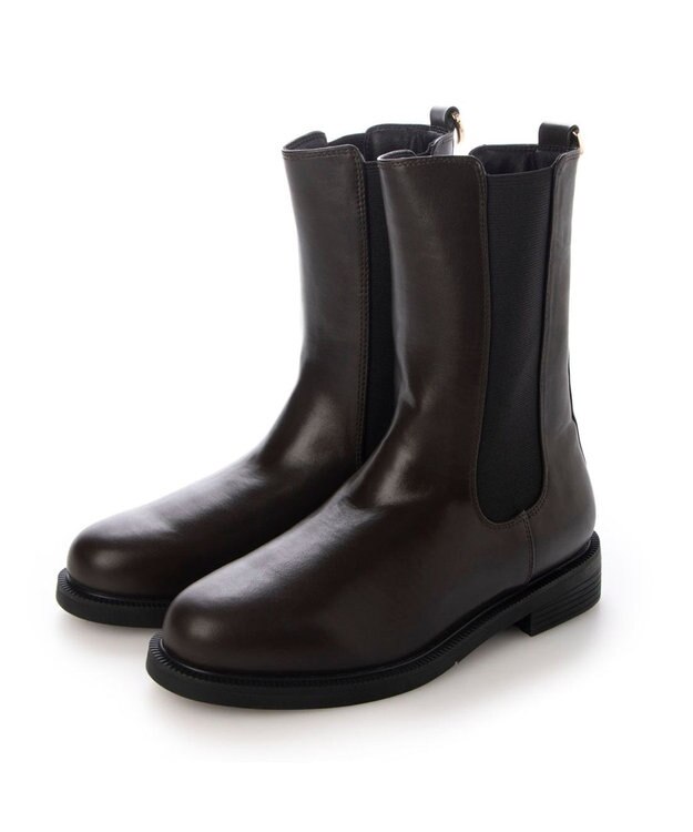 MODE ET JACOMO <carino>【レイン対応】サイドゴアショートブーツ ダークブラウン