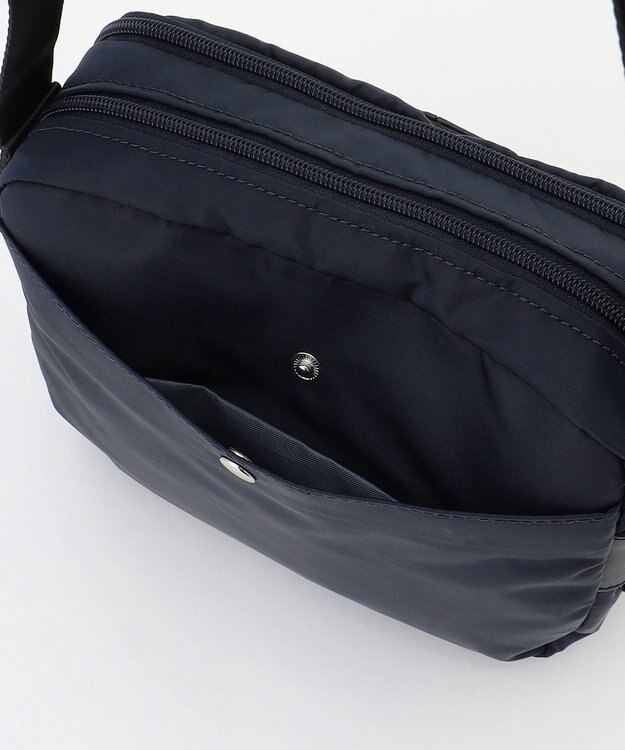 Y'SACCS ナイロン×牛革コンビシリーズ　横型ショルダーバッグ　SSサイズ ネイビー