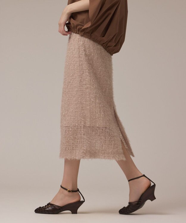 GRACE CONTINENTAL チュールタイトスカート ベージュ