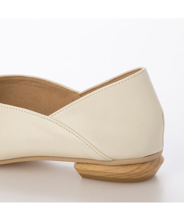 MODE ET JACOMO <carino>スクエアトゥフラットパンプス ホワイト