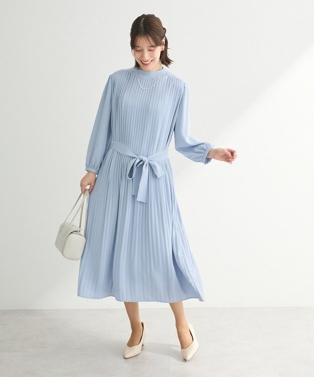 Green Parks ef-de プリーツワンピース Sax