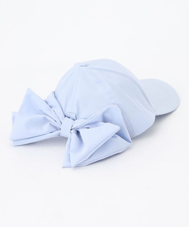 ANY KIDS 【日よけ付き】2WAYリボン刺繍キャップ サックスブルー