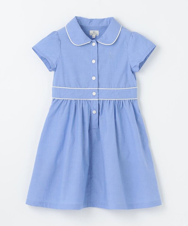 組曲 KIDS 【110-140㎝】シャンブレー ワンピース サックスブルー系