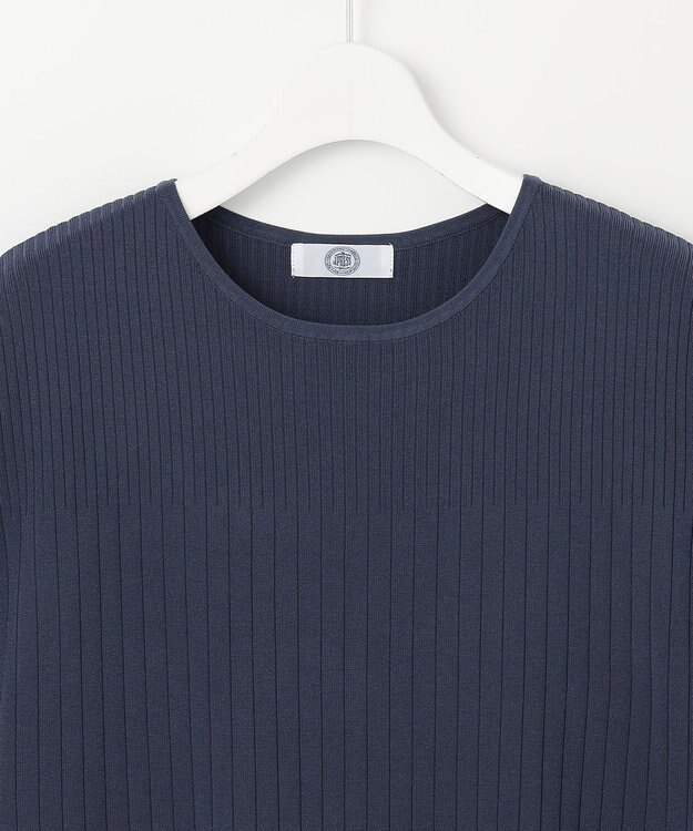 J.PRESS LADIES L 【洗える】レーヨンエリートストレッチ フレンチスリーブ ニット ブルーグレー系