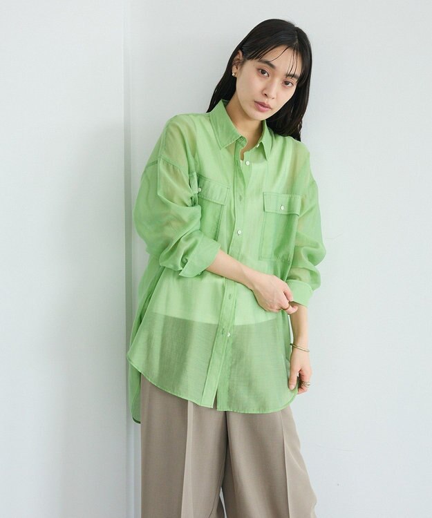 CRAFT STANDARD BOUTIQUE シアーハオリシャツ Light Gray