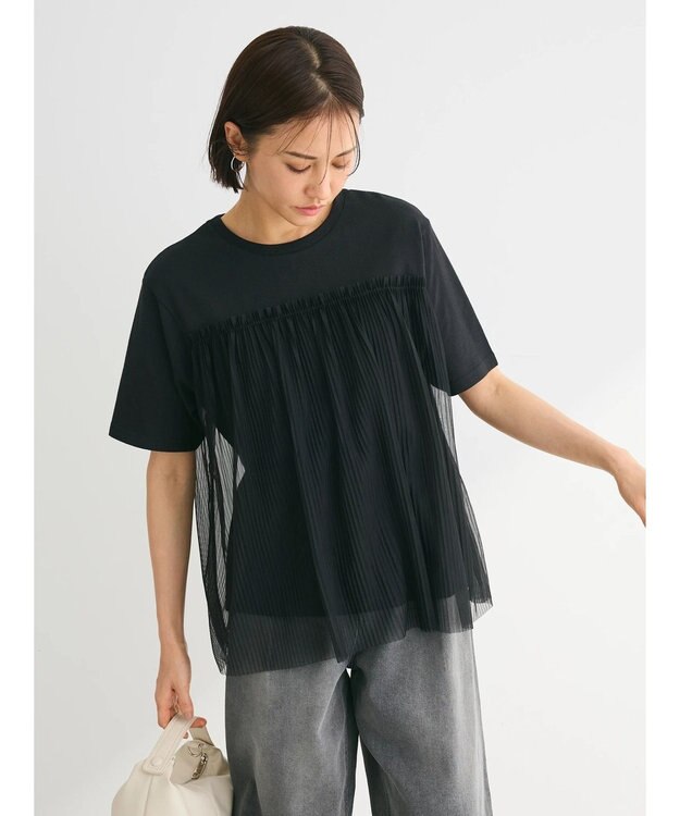 Green Parks プリーツチュールドッキングプルオーバー Black