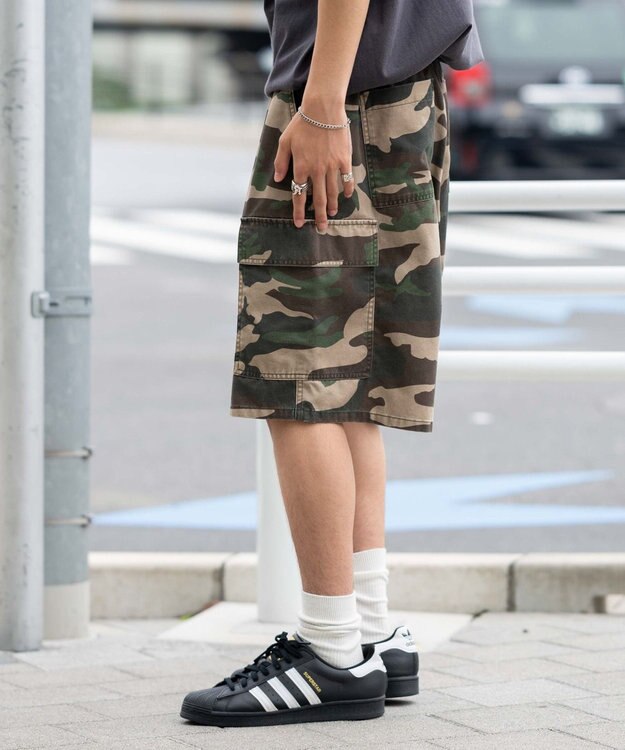 WEGO 【ウエストゴム】イージーバギーカーゴショーツ 柄2