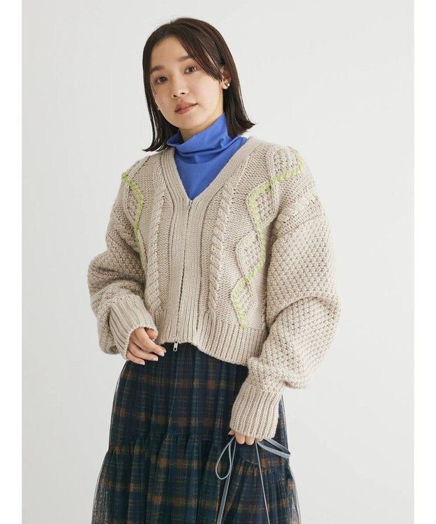 Green Parks ＫＢＦ　ハンドステッチケーブルＺＩＰアウター Light Gray