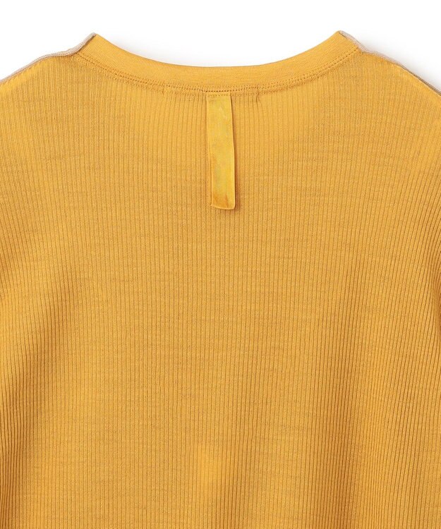 BEIGE， 【洗える・GISELe 10月号掲載】FORD / ウール配色メローヘンリーネックカットソー Mustard