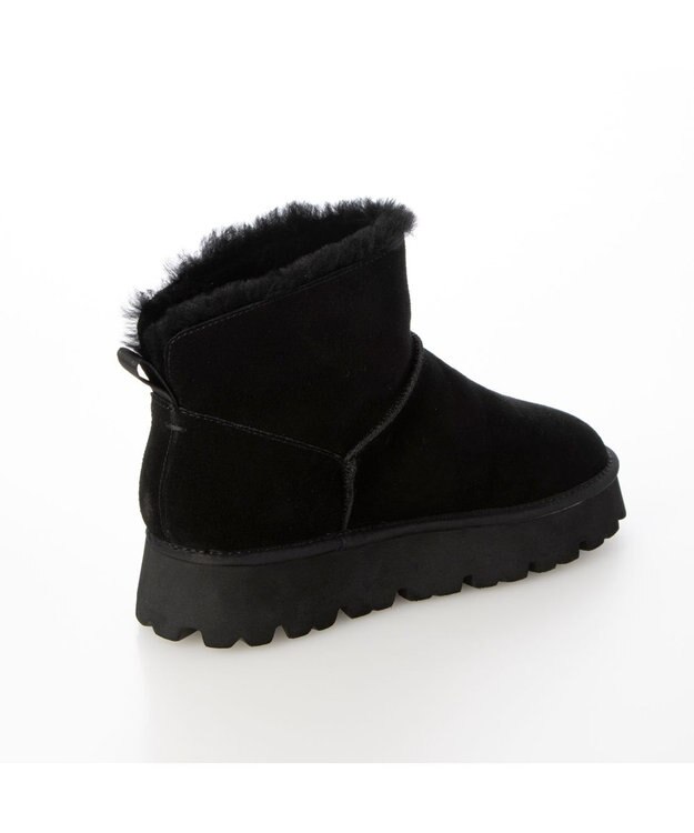 MODE ET JACOMO <carino>本革ムートンショートブーツ ブラック