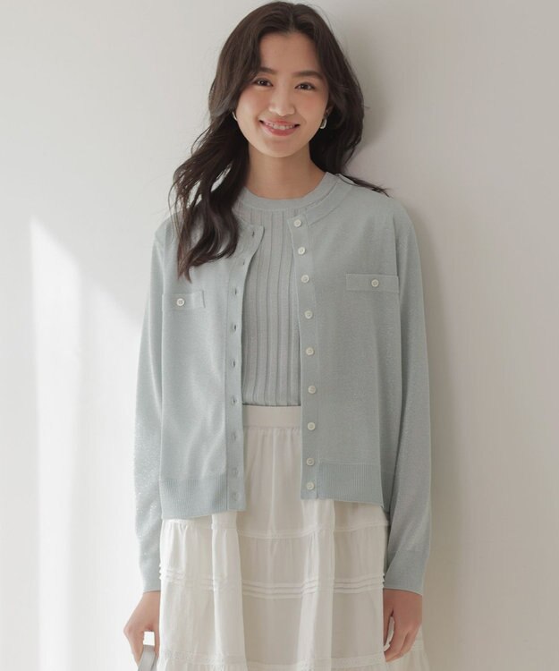 組曲 L 【先行予約】ライトラメニット アンサンブル シルバーブルー系