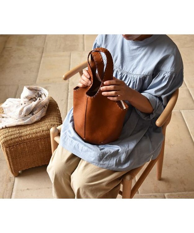 genten 【WEB限定カラー】ユーフラテス(boxバージョン) トートバッグ小 チャ