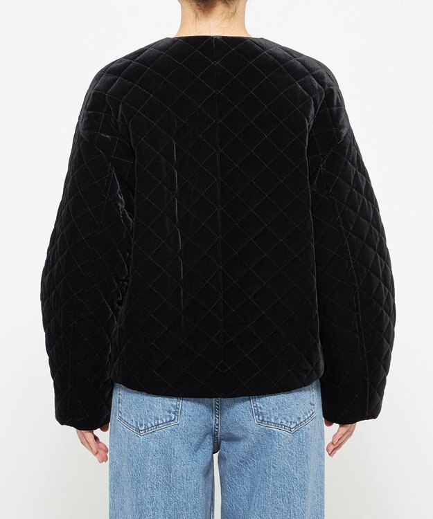 uncrave ベロア キルティング ブルゾン（uncrave WHITE） ブラック