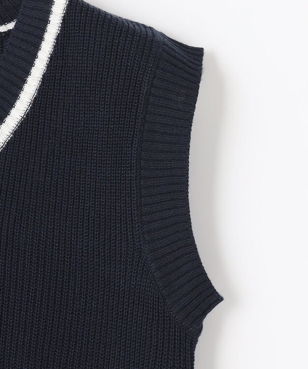ANY KIDS ニットベスト × ワンピース セット ネイビー×ギンガム