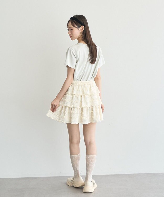 earth music&ecology 【2WAY】フリフリミニスカート Ivory