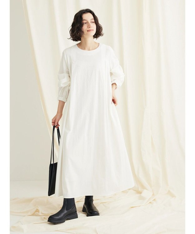 CRAFT STANDARD BOUTIQUE レーヨンデシンドレッシーワンピース Off White
