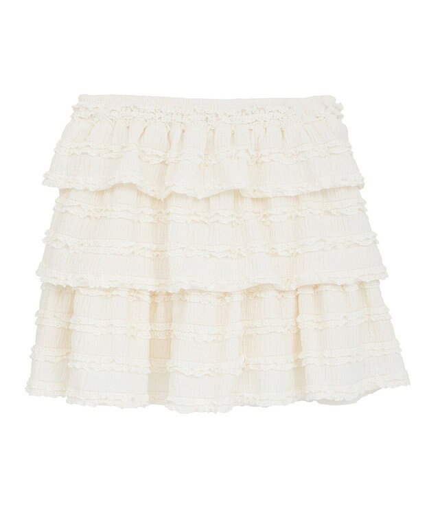 earth music&ecology 【2WAY】フリフリミニスカート Ivory