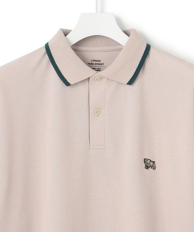 J.PRESS YORK STREET 【UNISEX】ブルドックワンポイント ポロシャツ ライトグレー系