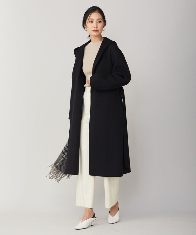 ICB ウールリバーフーデットコート ブラック系